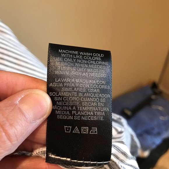 Norma Kamali Cap Sleeve Woven Shirt Dress Mattress Tick - Picture 8 of 9